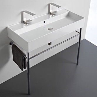 Console Bathroom Sink Double Trough Console Sink, 40